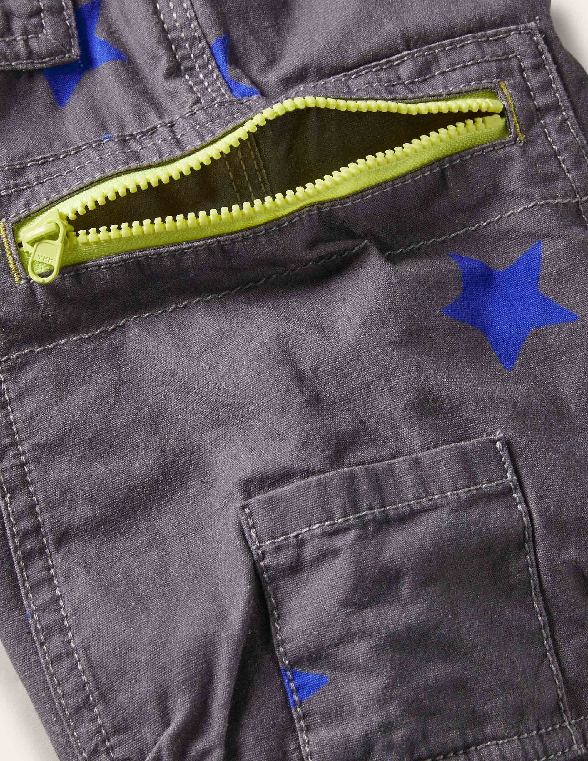 Cosy Lined Cargo Pants-Soot Grey/Brilliant Blue Star - Image 3