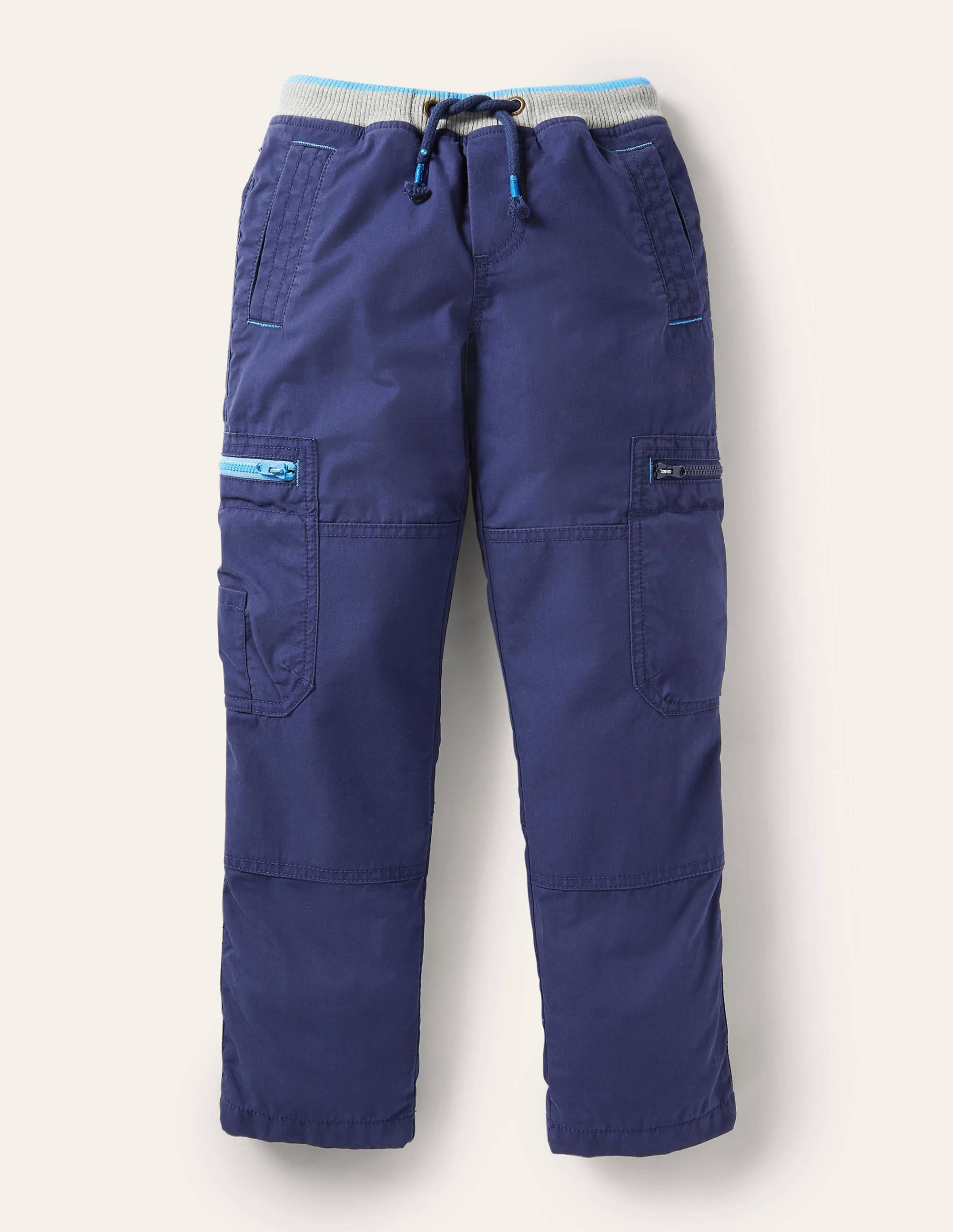 Cosy Lined Cargo Pants-College Navy - Image 1