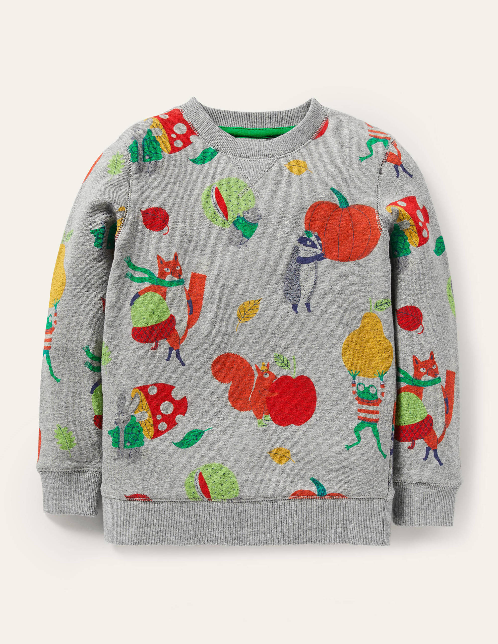Printed Sweatshirt-Grey Marl Bonkers Conkers - Image 1
