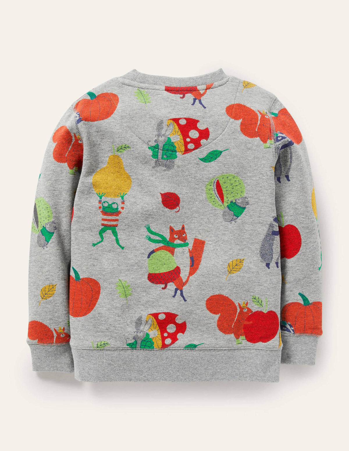 Printed Sweatshirt-Grey Marl Bonkers Conkers-2