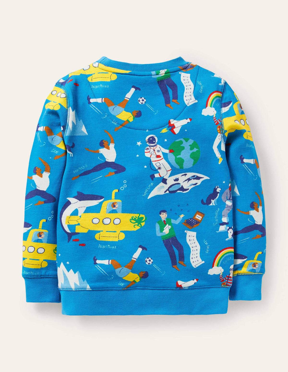 Printed Sweatshirt-Moroccan Blue Heros-2