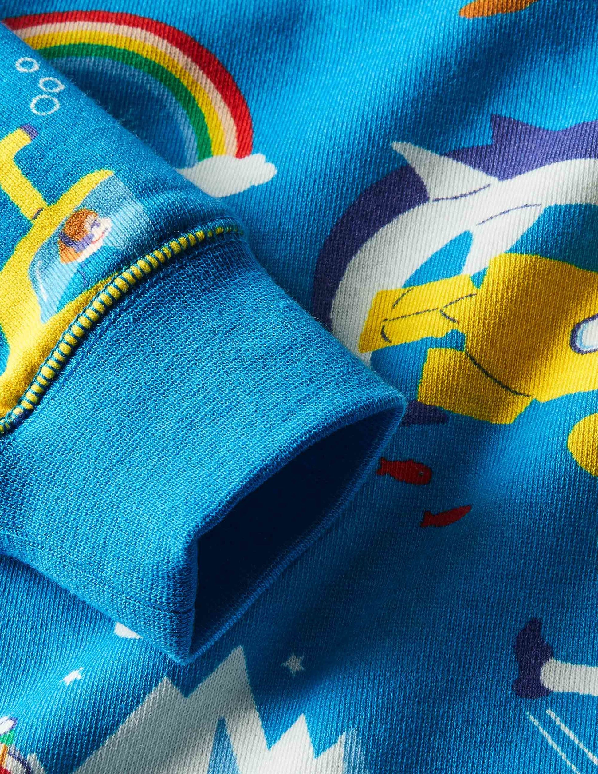 Printed Sweatshirt-Moroccan Blue Heros-3