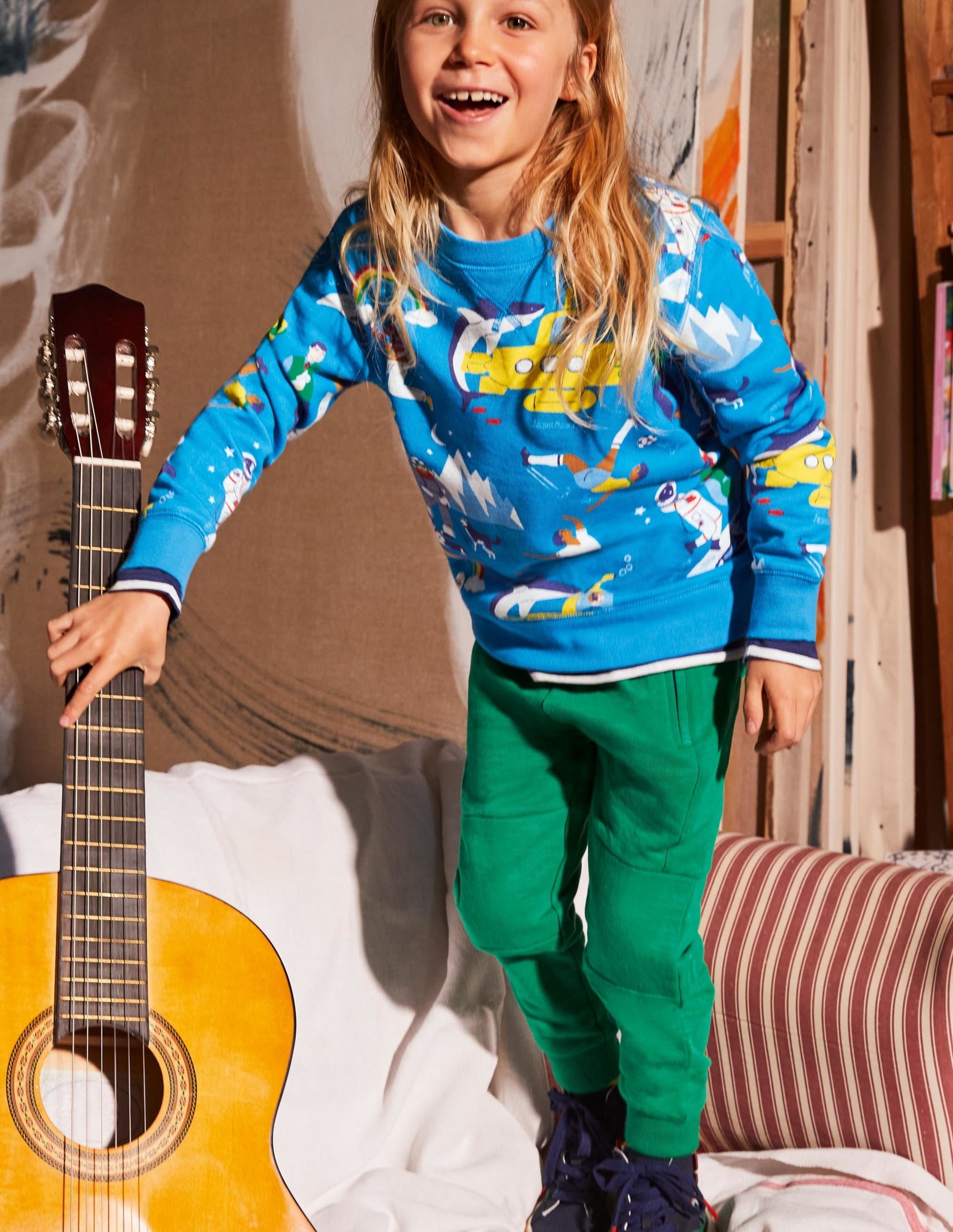 Printed Sweatshirt-Moroccan Blue Heros-4
