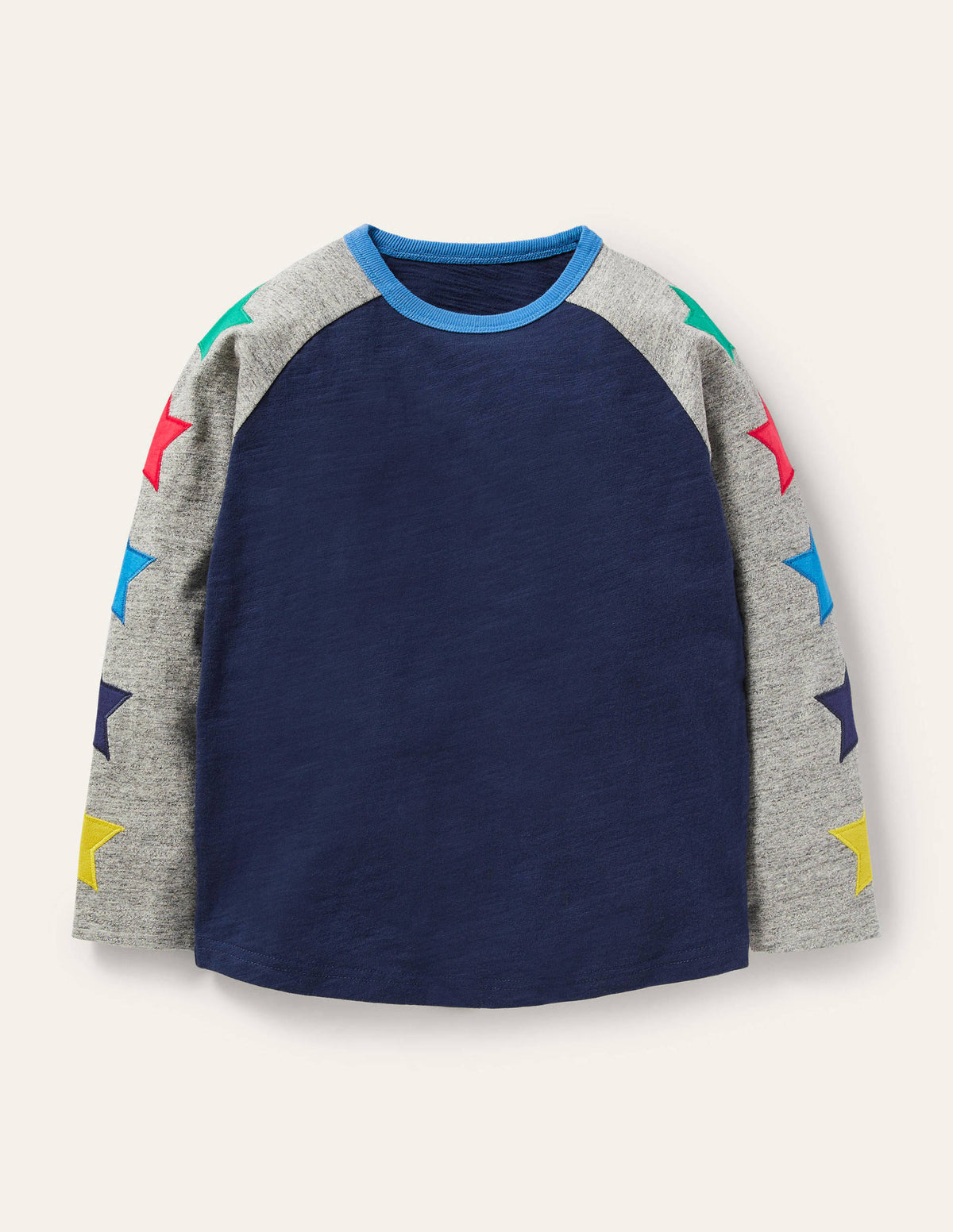 Raglan T-Shirt-Starboard Blue/Grey Marl Star-1