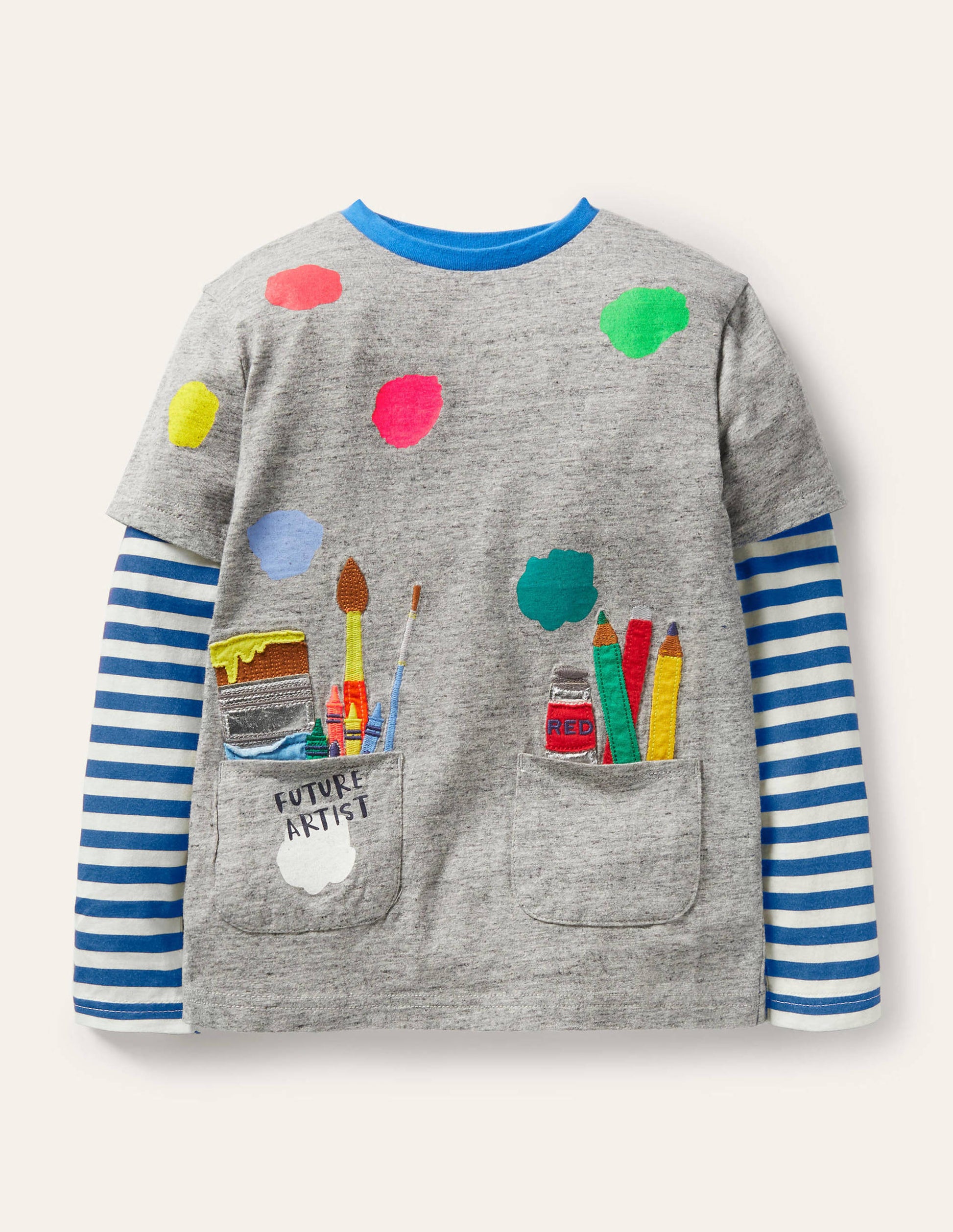 Occupational Appliqué T-shirt-Grey Marl Artist-1