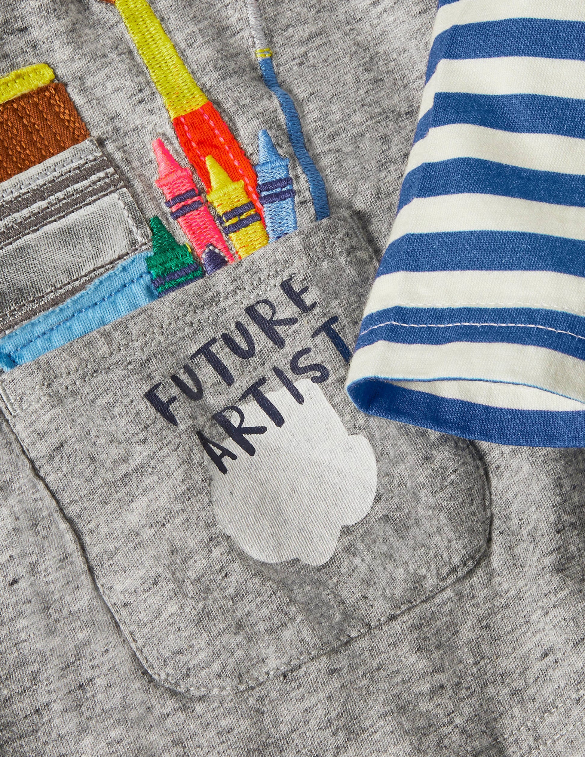 Occupational Appliqué T-shirt-Grey Marl Artist-3