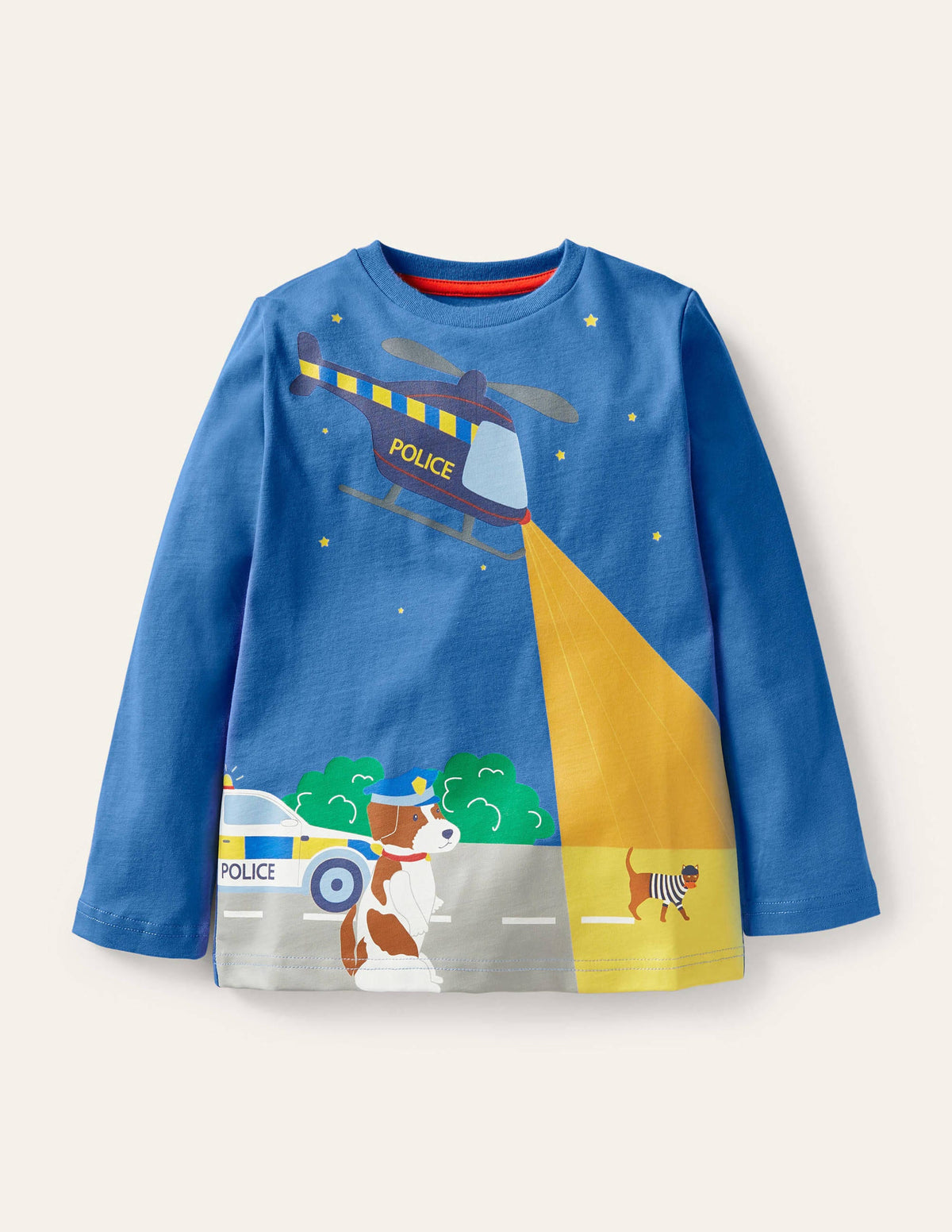 Glow Adventure Scene T-shirt-Elizabethan Blue Police Sprout-1