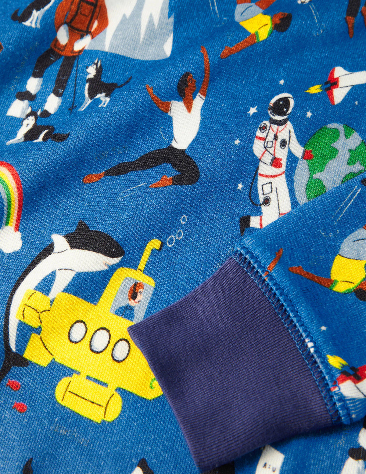 Snug Long John Pajamas-Moroccan Blue Leaders - Image 3