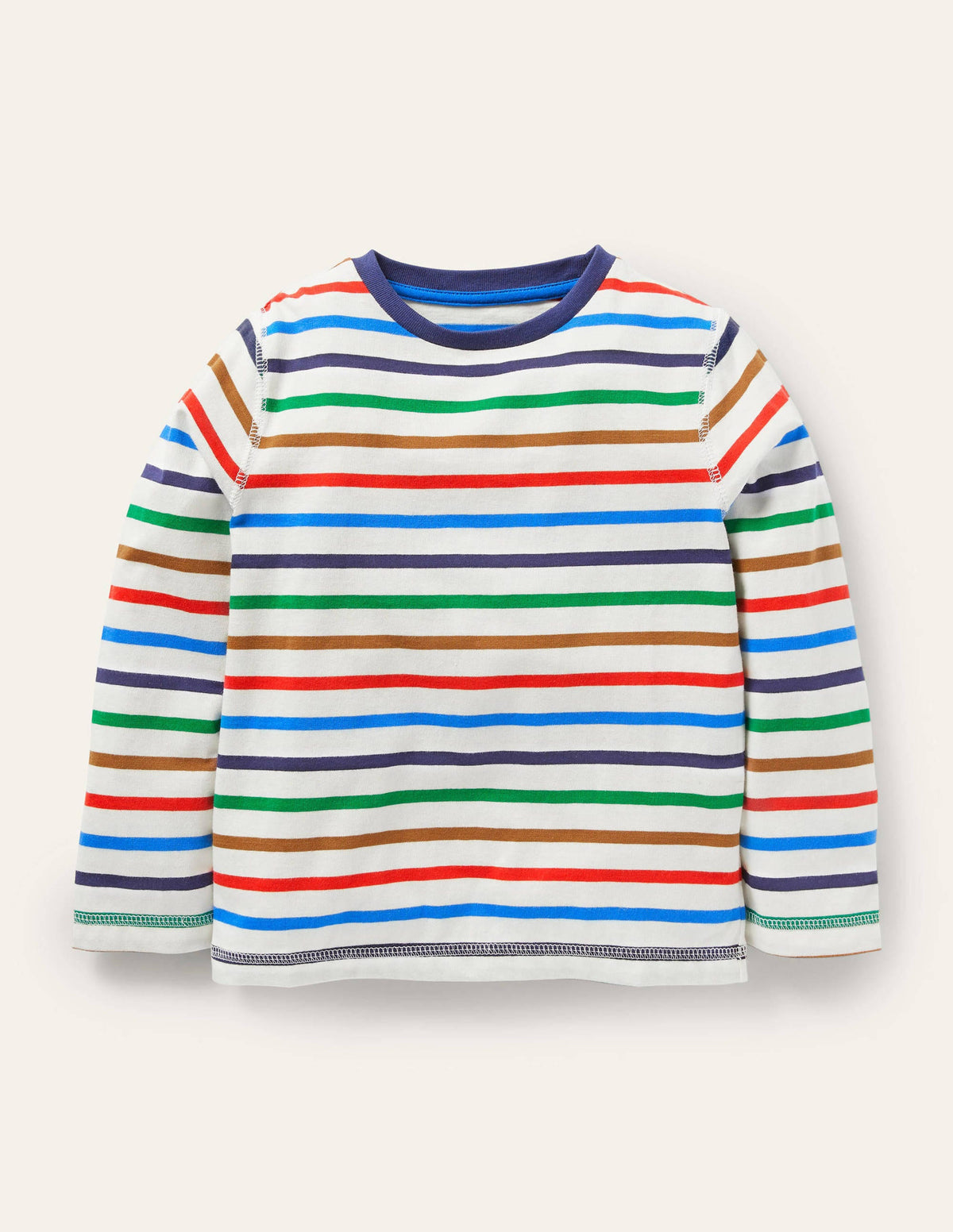 Supersoft Long-sleeved T-shirt-Ivory/Rainbow-1