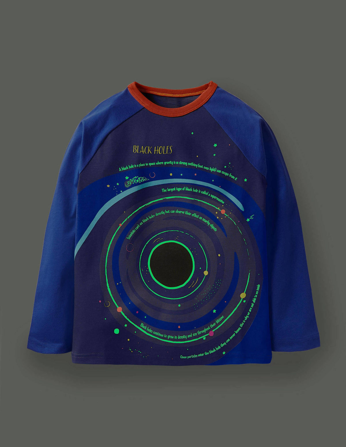 Glowing Space Raglan T-shirt-Starboard Blue/Navy Black Hole - Image 4