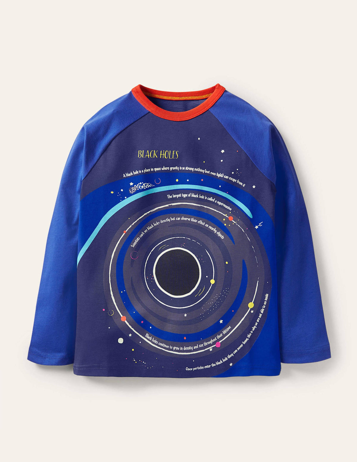 Glowing Space Raglan T-shirt-Starboard Blue/Navy Black Hole - Image 1