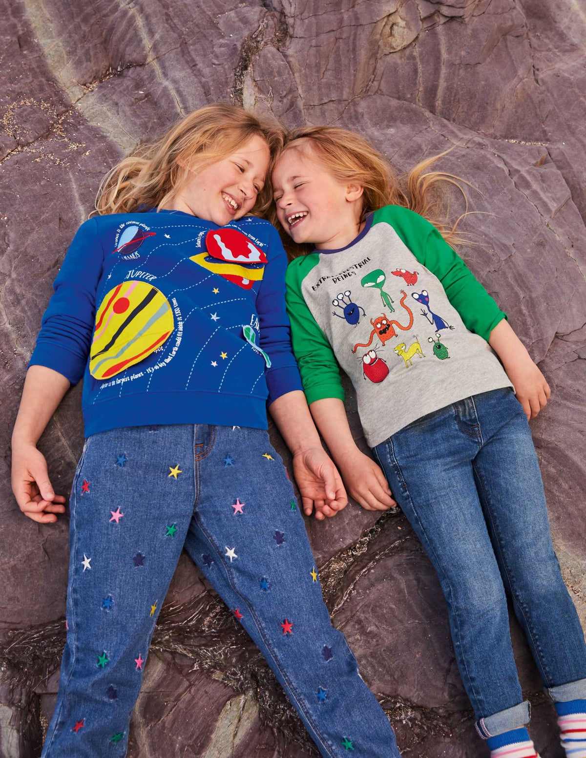 Glowing Space Raglan T-shirt-Grey Marl/Green Aliens - Image 5