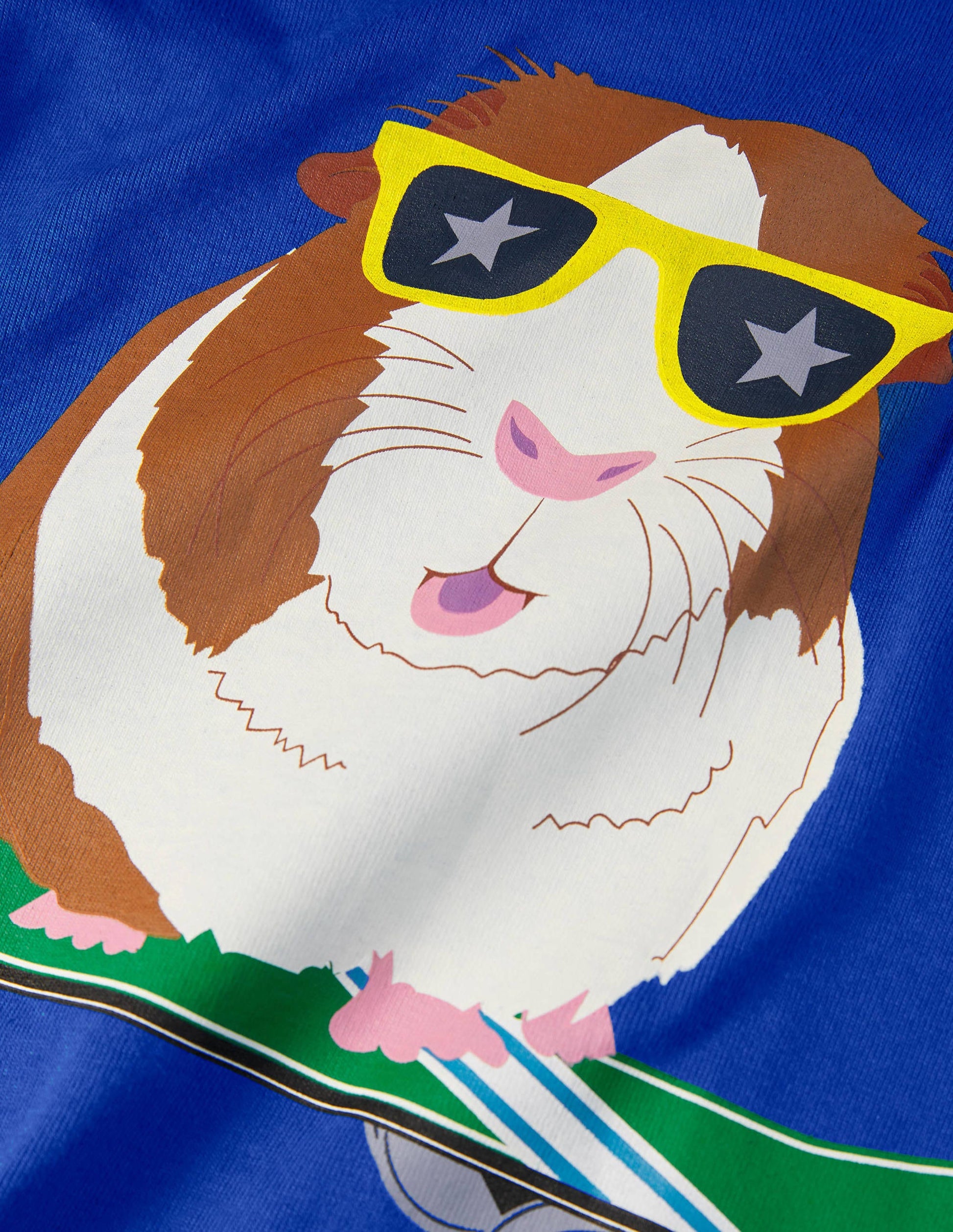 Snug Short John Pajamas-Brilliant Blue Guinea Pig-3