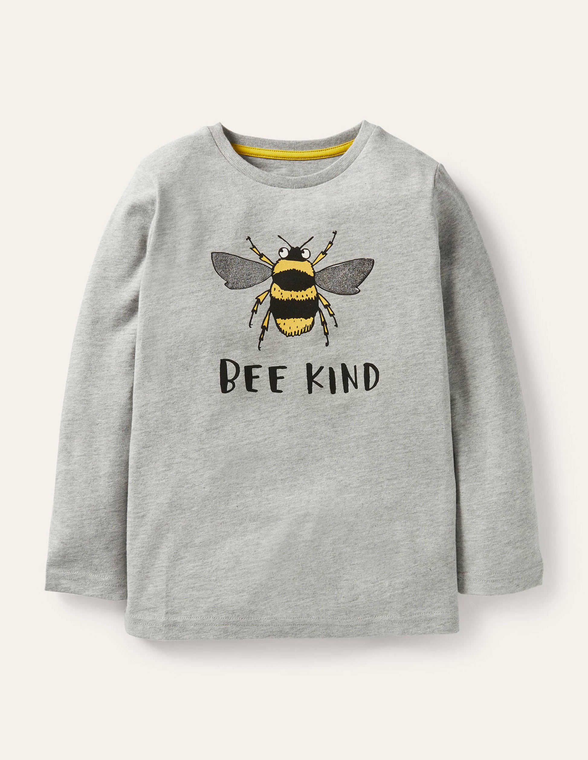 Graphic Animal T-shirt-Grey Marl Bee Kind-1