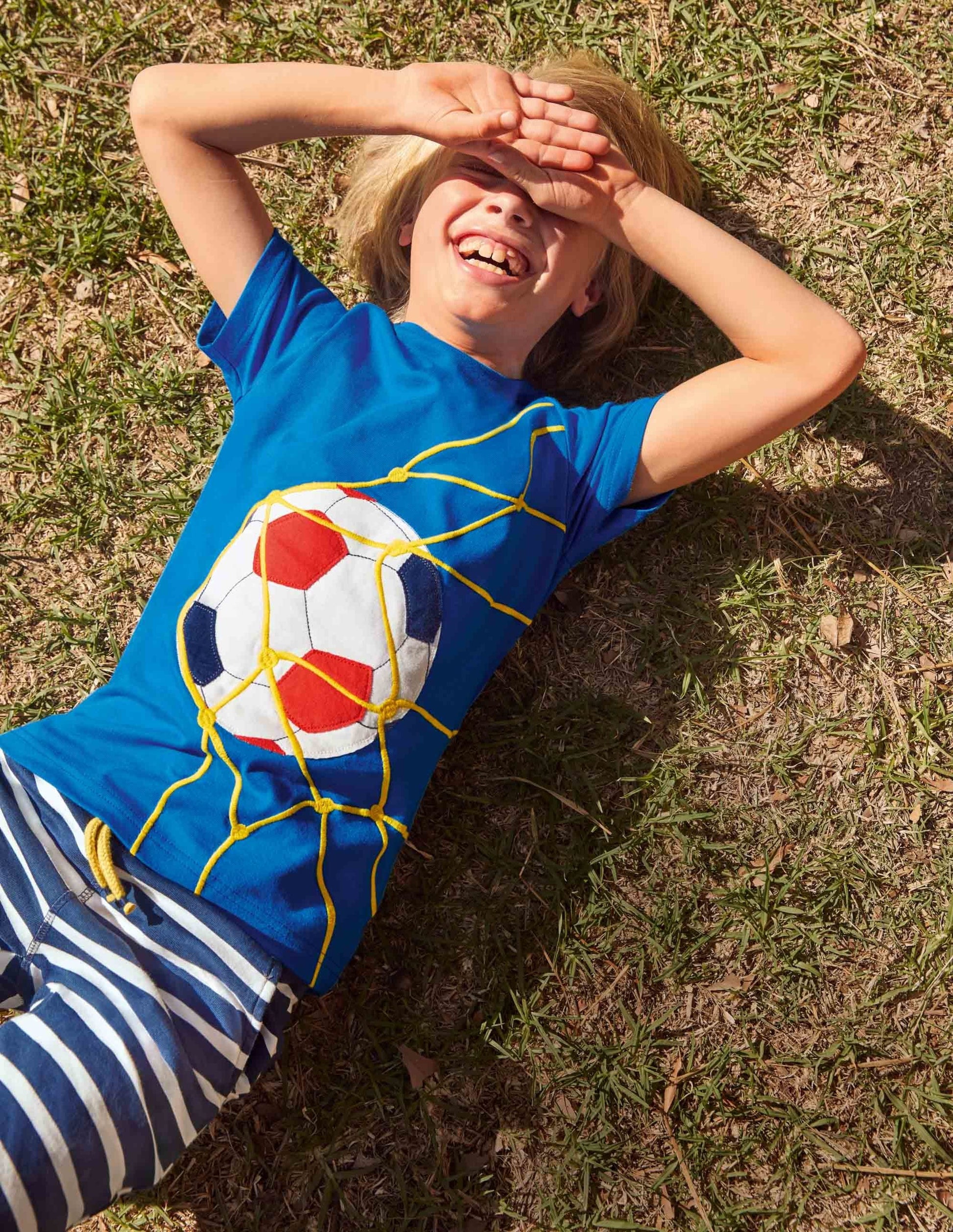 Sports Appliqué T-shirt-Yogo Blue Football-3