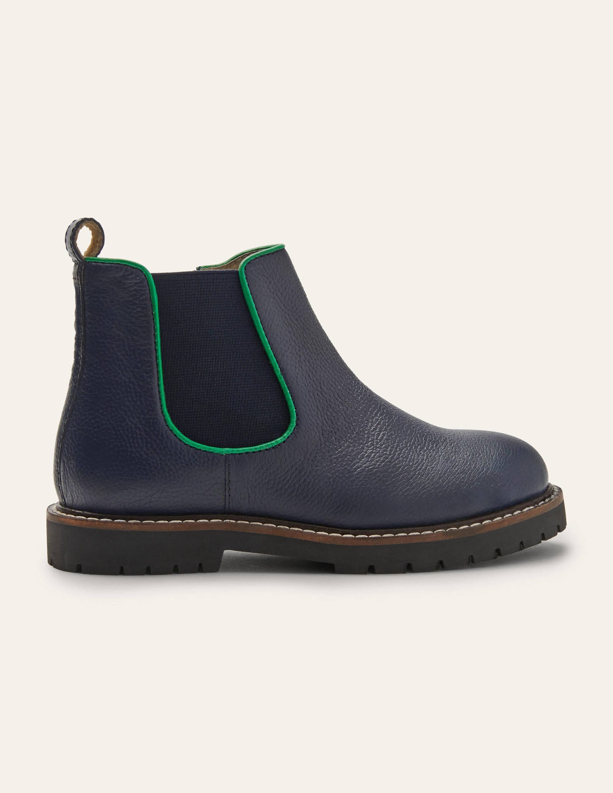 Leather Chelsea Boots-College Navy - Image 2