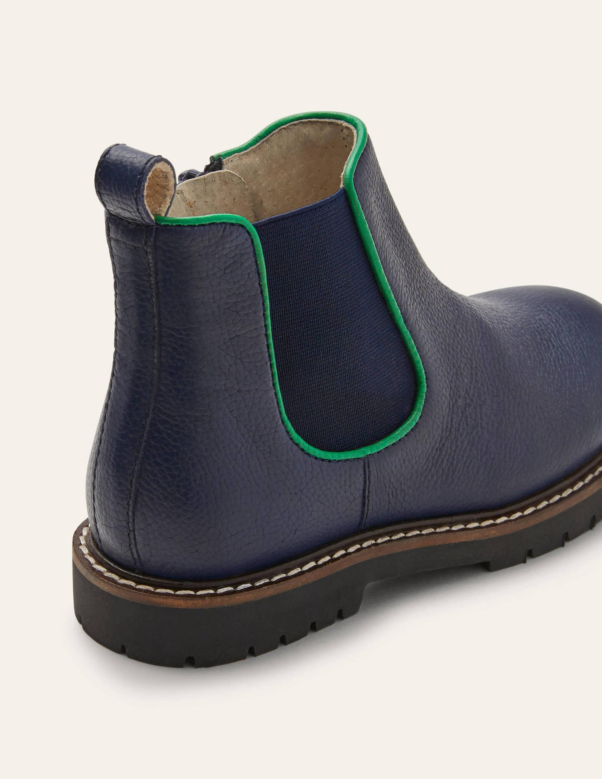 Leather Chelsea Boots-College Navy-3