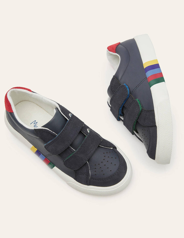2 Strap Low Top Sneakers-College Navy Rainbow