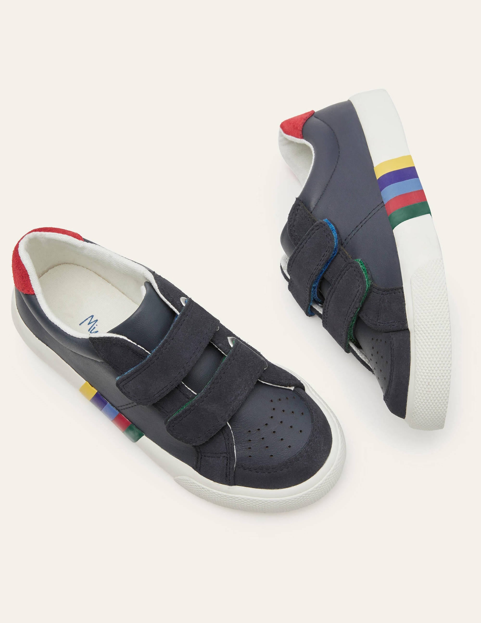 2 Strap Low Top Sneakers-College Navy Rainbow - Image 1