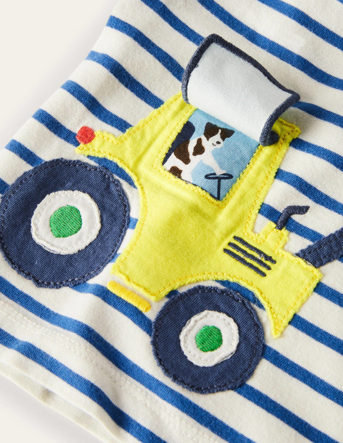 Big Appliqué T-shirt-White/Duke Blue Digger - Image 3