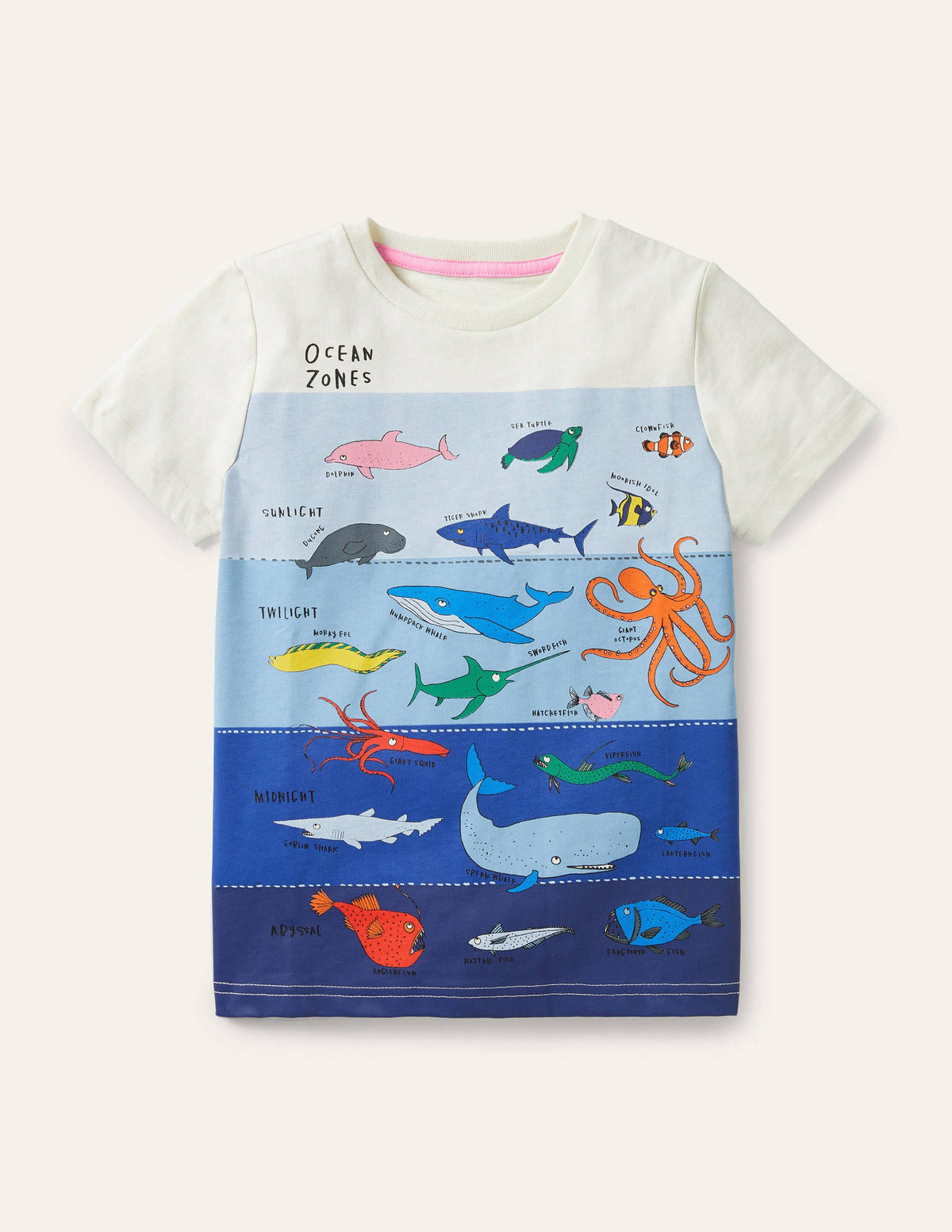 Graphic Layers T-shirt-Ivory Under-the-sea - Image 1