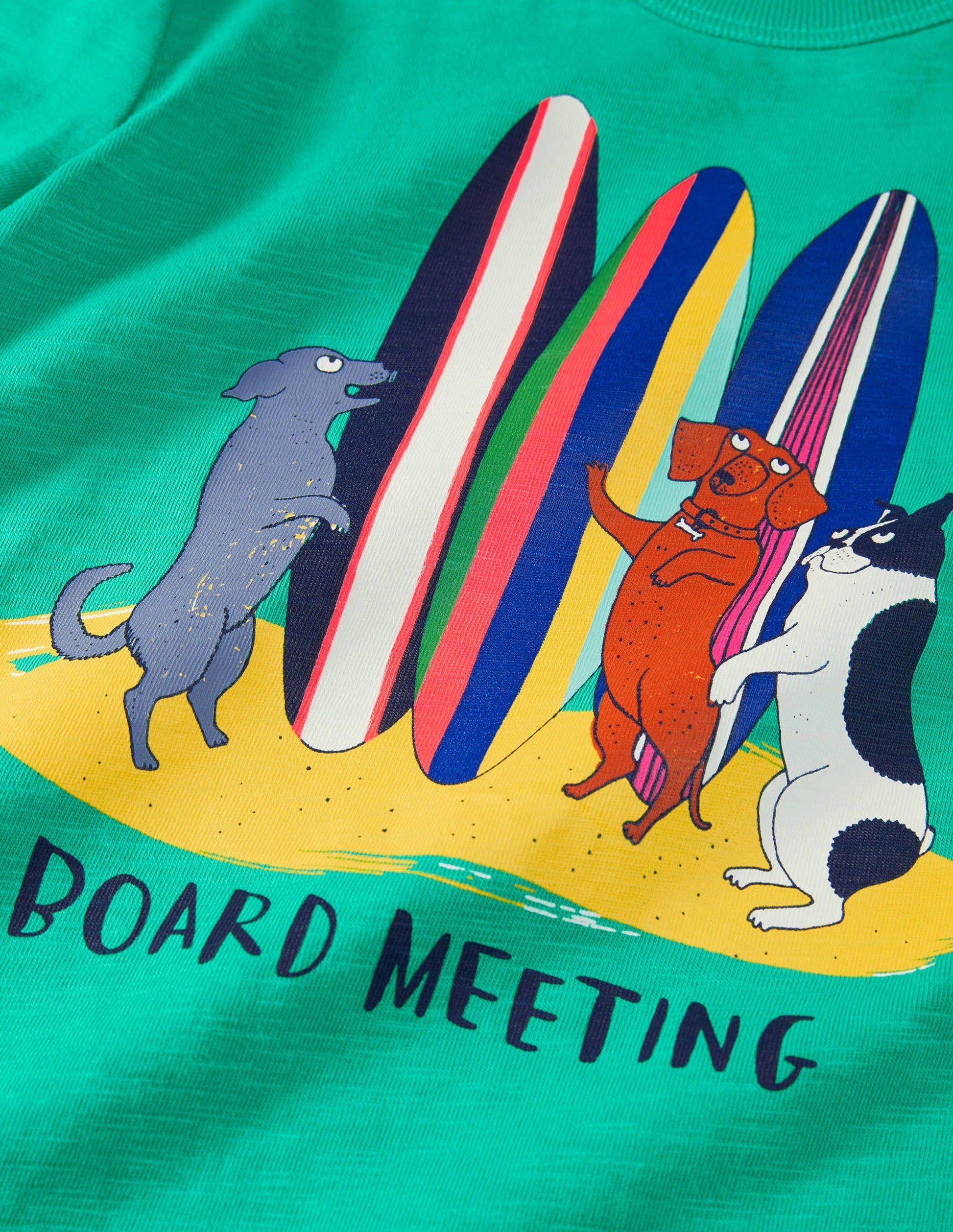 Graphic Pun T-shirt-Tropical Green Board Meeting-3