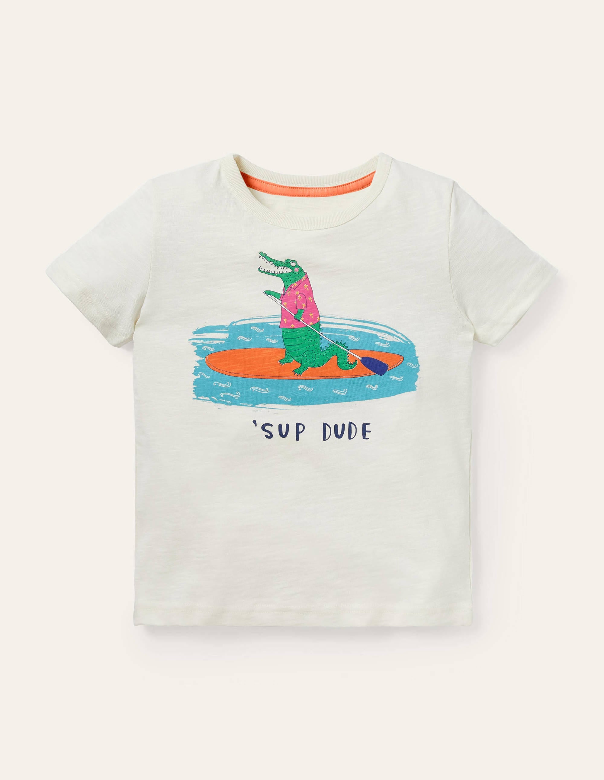 Graphic Pun T-shirt-Ivory Sup Dude - Image 1