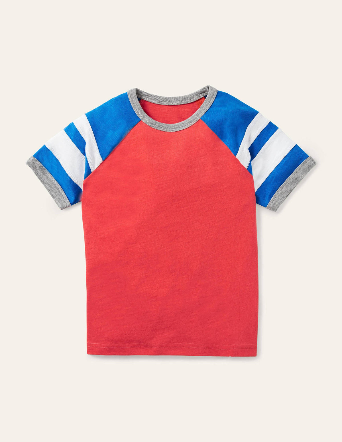 Colourblock Raglan T-shirt-Strawberry Tart Red/Blue - Image 1