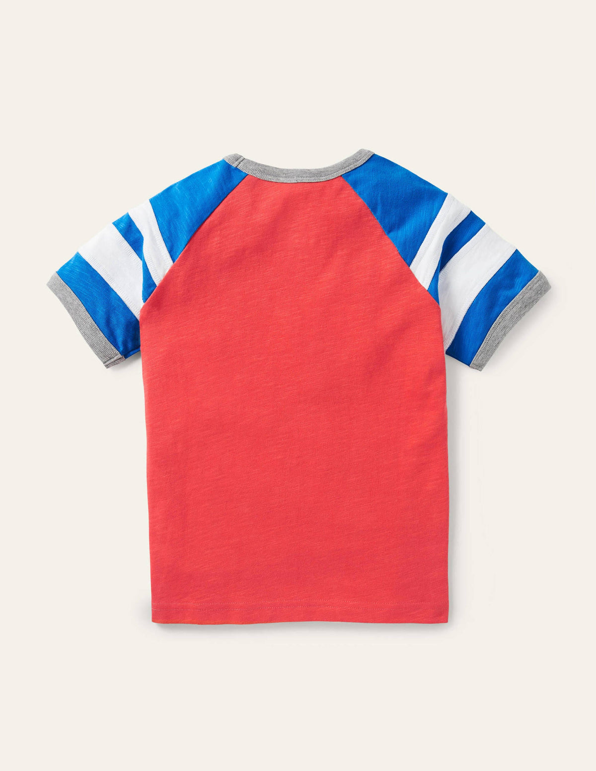Colourblock Raglan T-shirt-Strawberry Tart Red/Blue-2