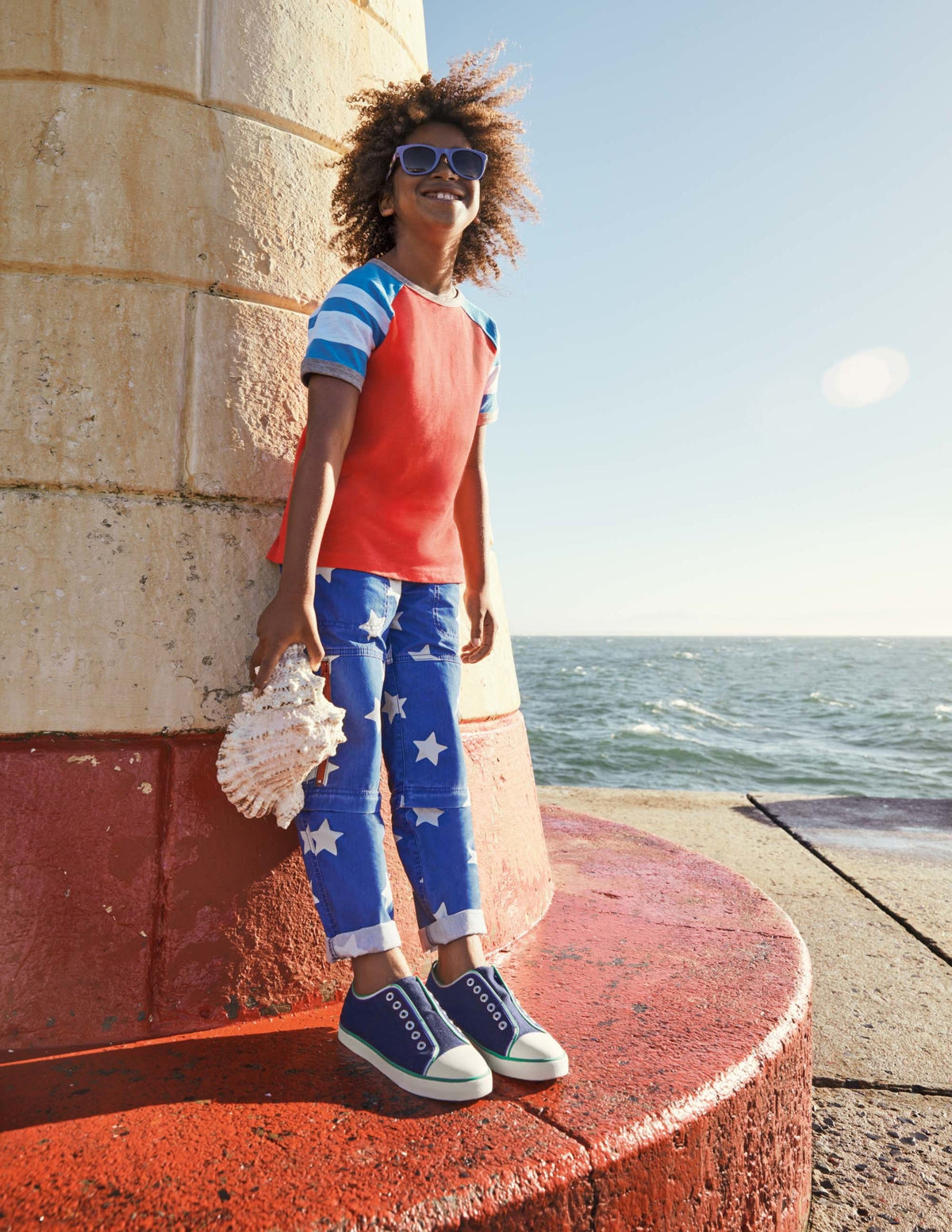 Colourblock Raglan T-shirt-Strawberry Tart Red/Blue-4