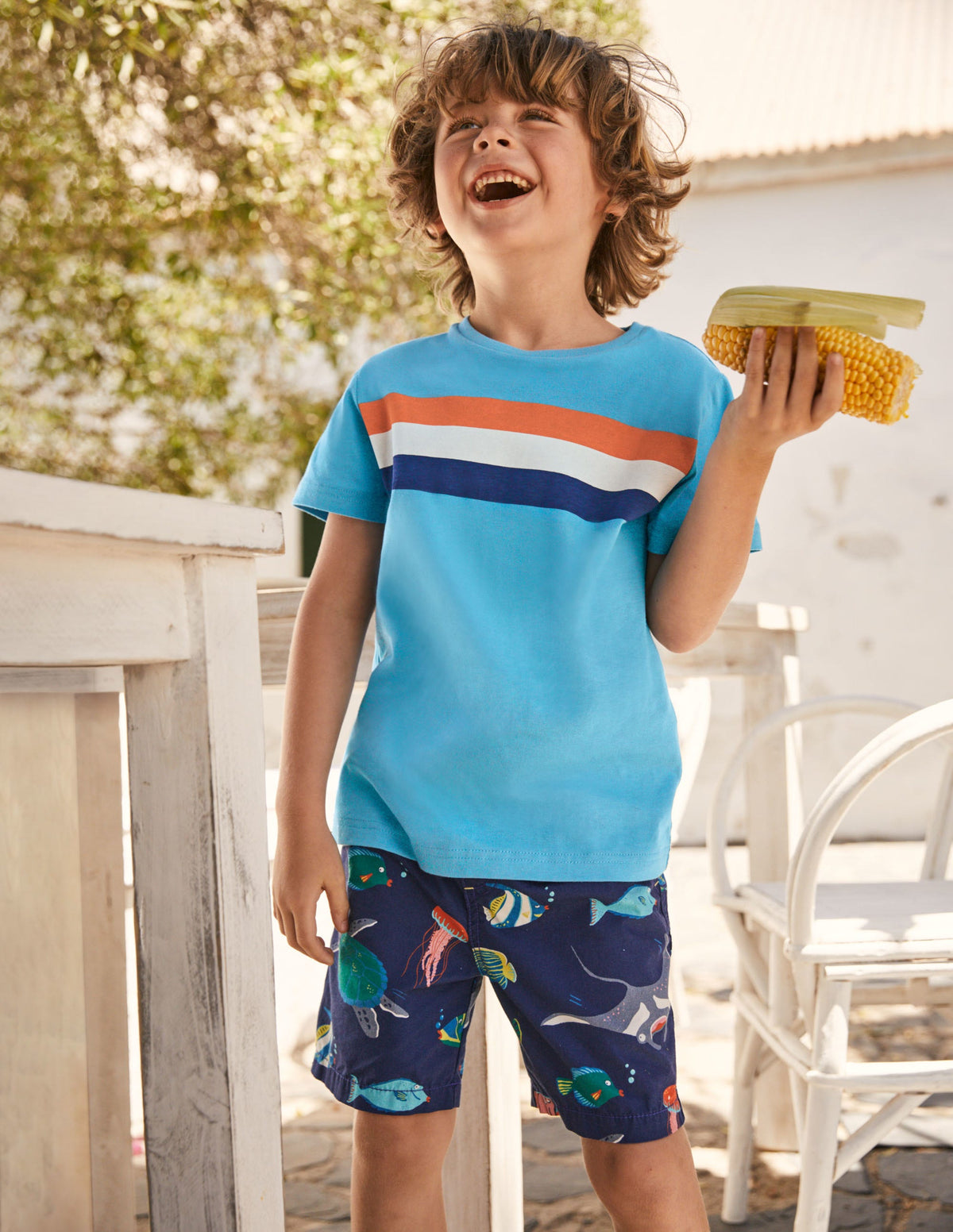Fun Vacation Shorts-College Blue Under-the-sea - Image 4