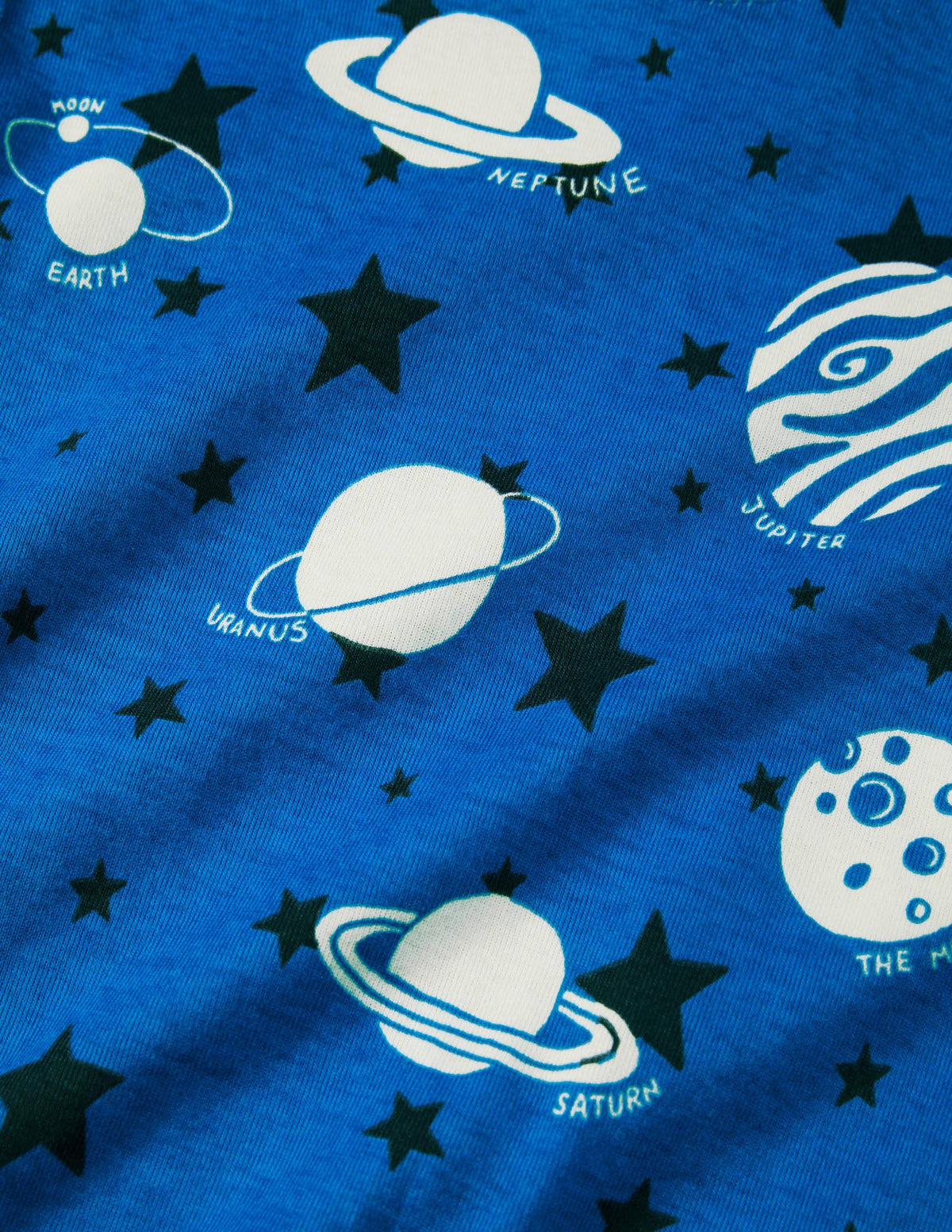 Snug Glow-in-the-dark Pajamas-Bold Blue Glow Planets-3