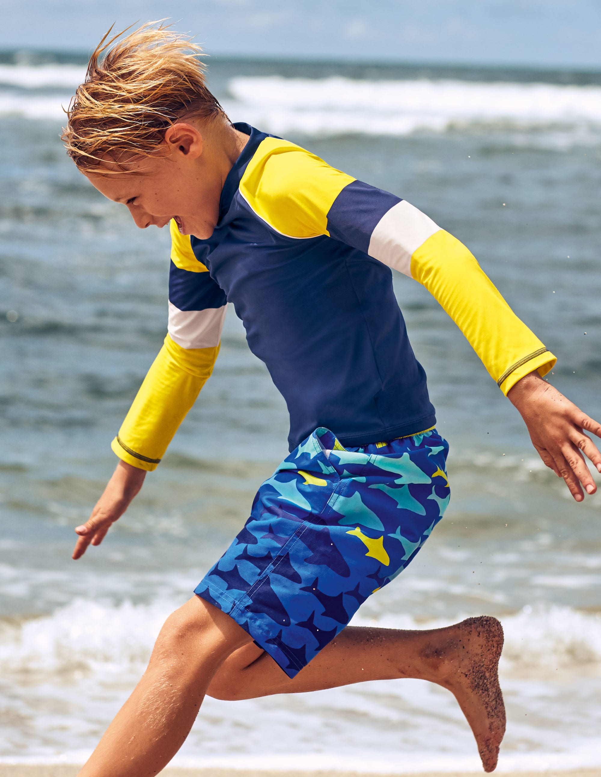 Rash Guard-College Navy/Yellow - Image 4