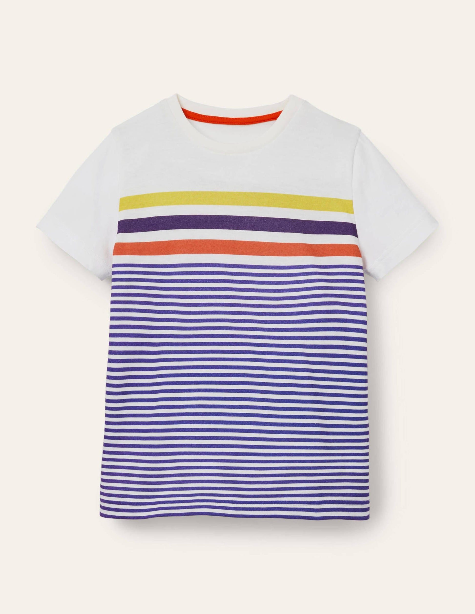 Slub Washed T-shirt-Brilliant Blue/Ivory-1