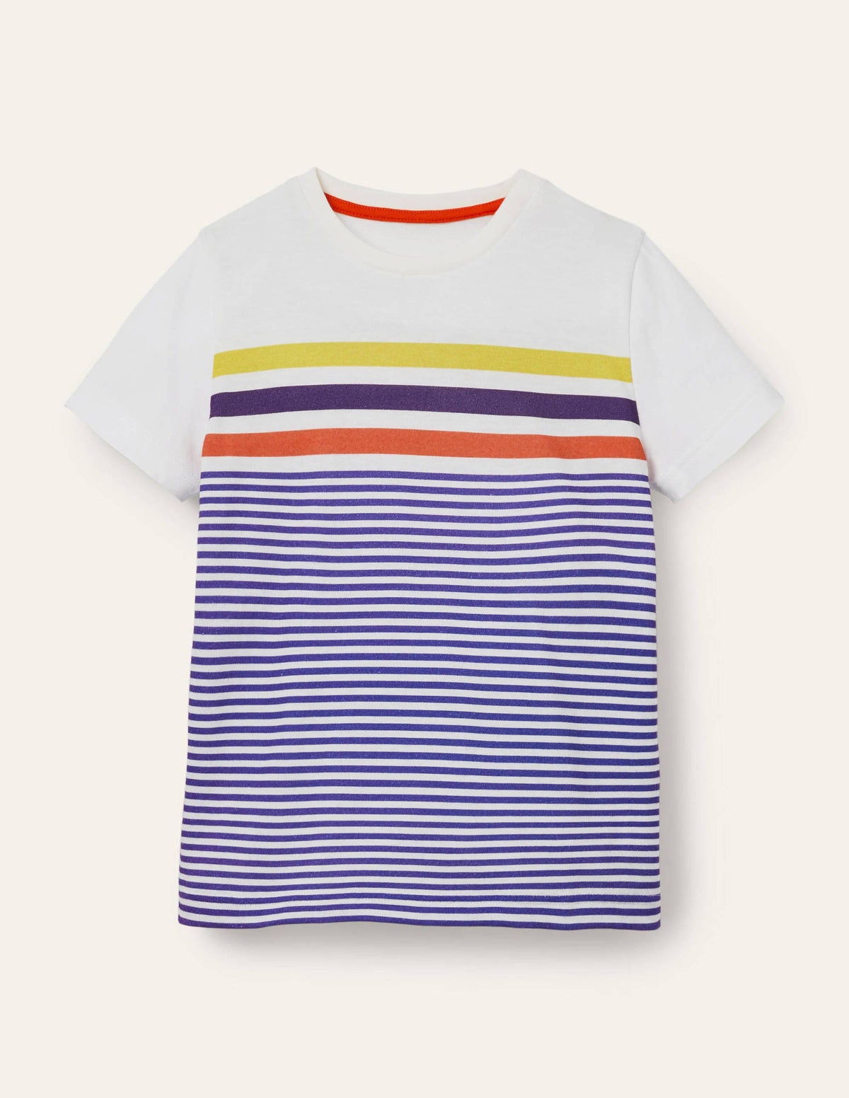 Slub Washed T-shirt-Brilliant Blue/Ivory - Image 1
