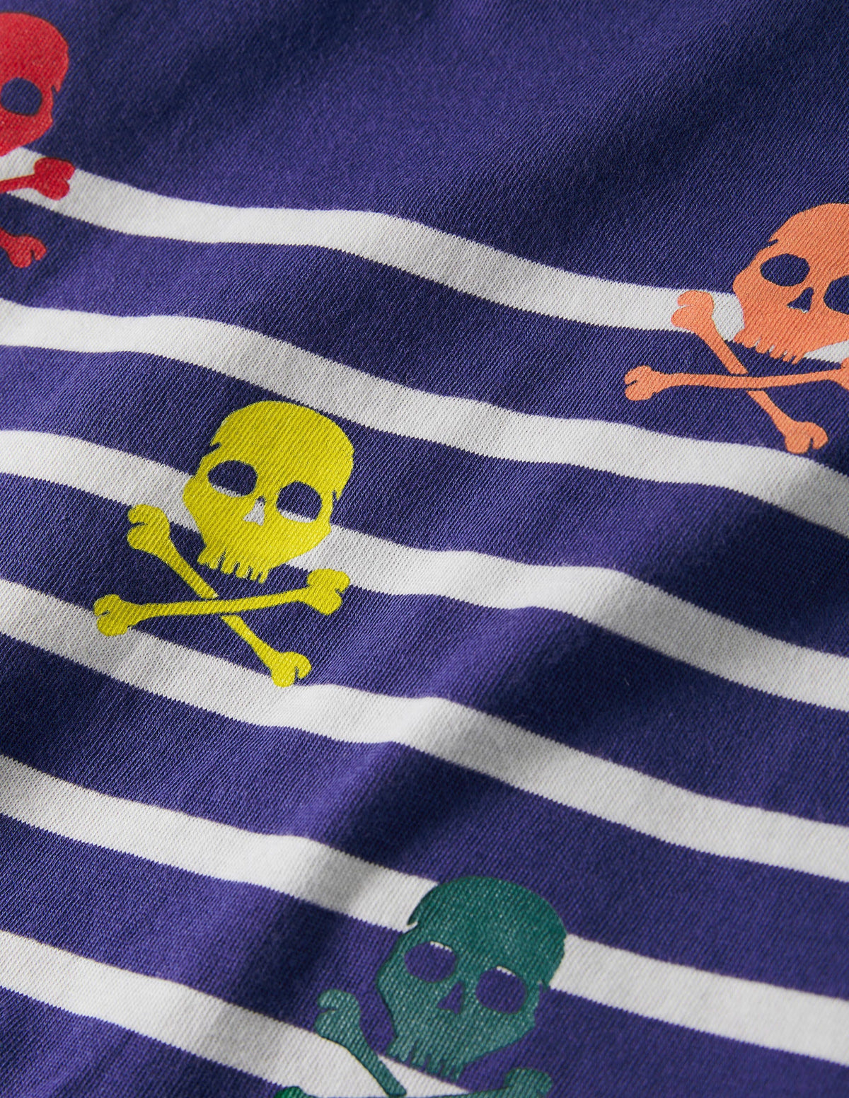 Short-sleeved Breton T-shirt-College Navy/Ivory Skulls - Image 3
