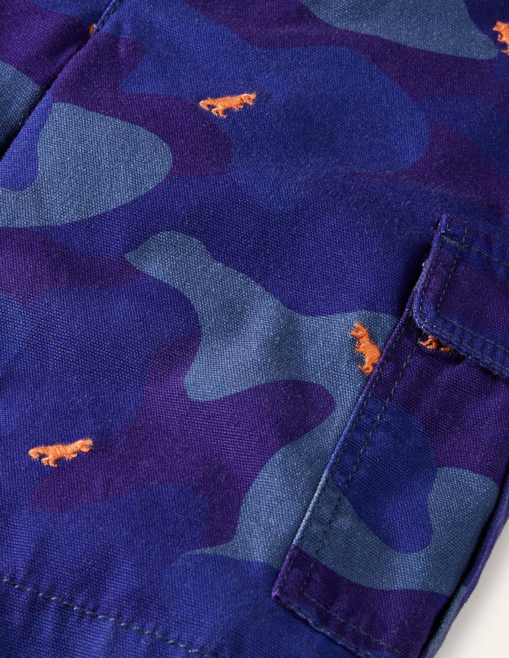 Cargo Shorts-Blue Camouflage Dinosaurs-3
