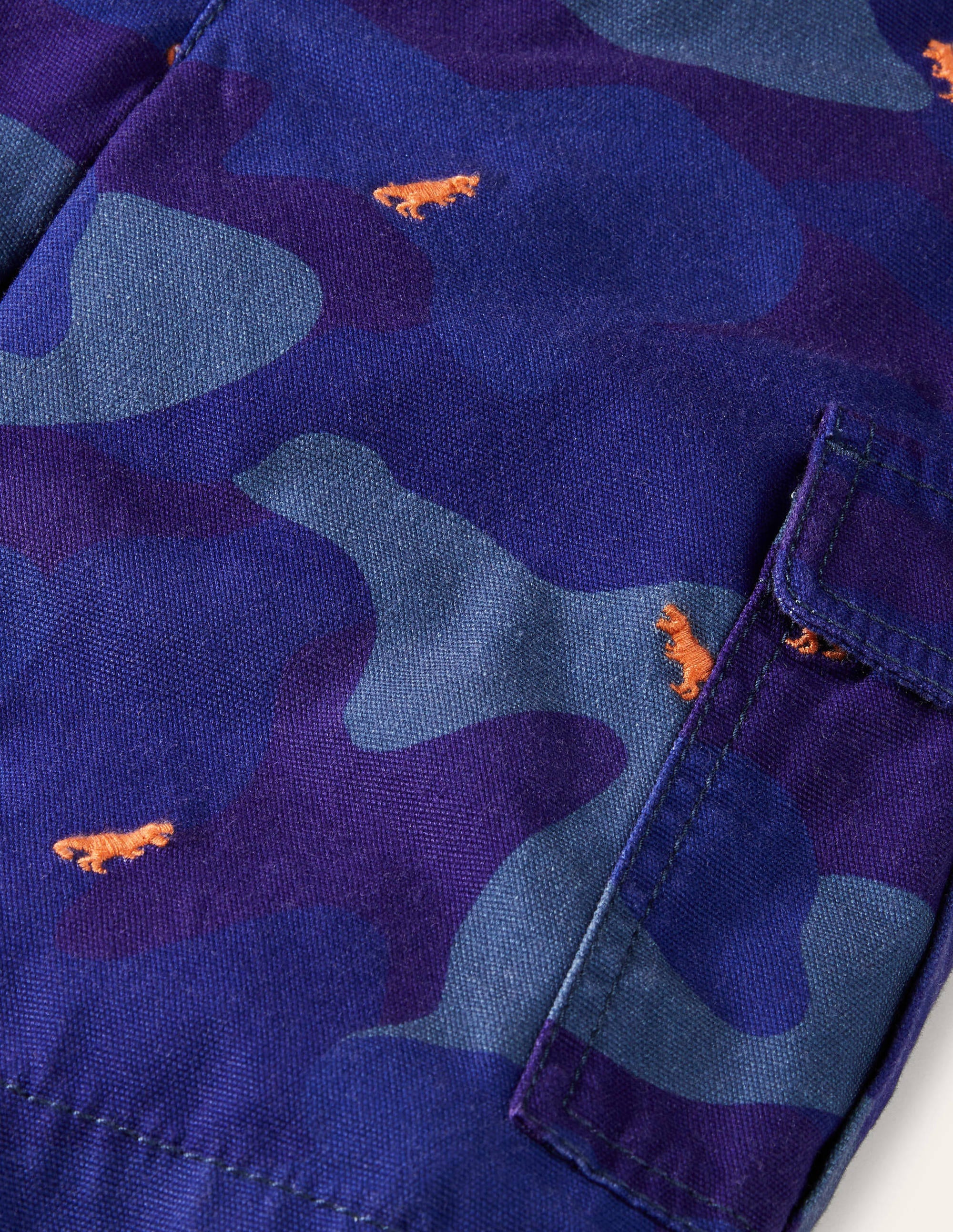 Cargo Shorts-Blue Camouflage Dinosaurs - Image 3