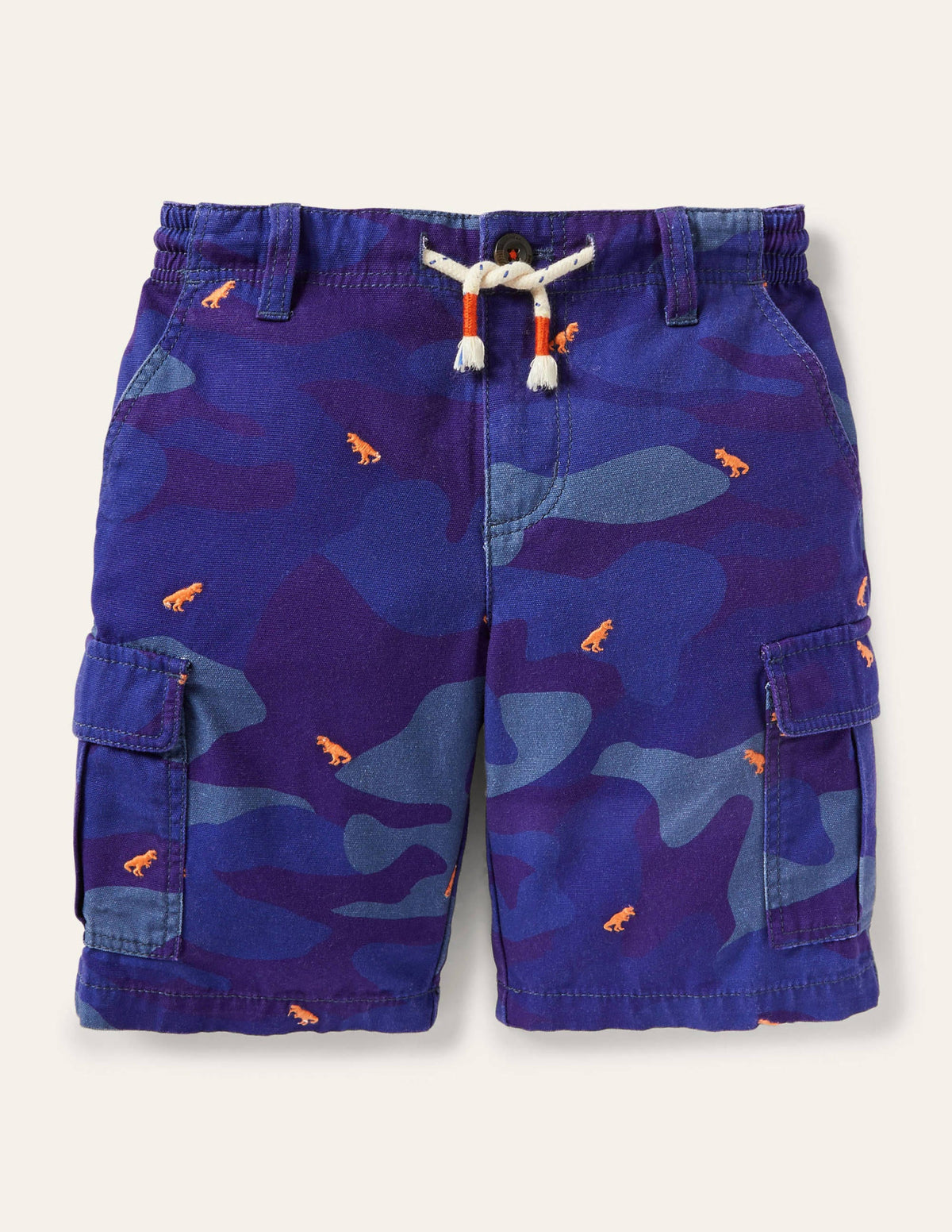 Cargo Shorts-Blue Camouflage Dinosaurs - Image 1