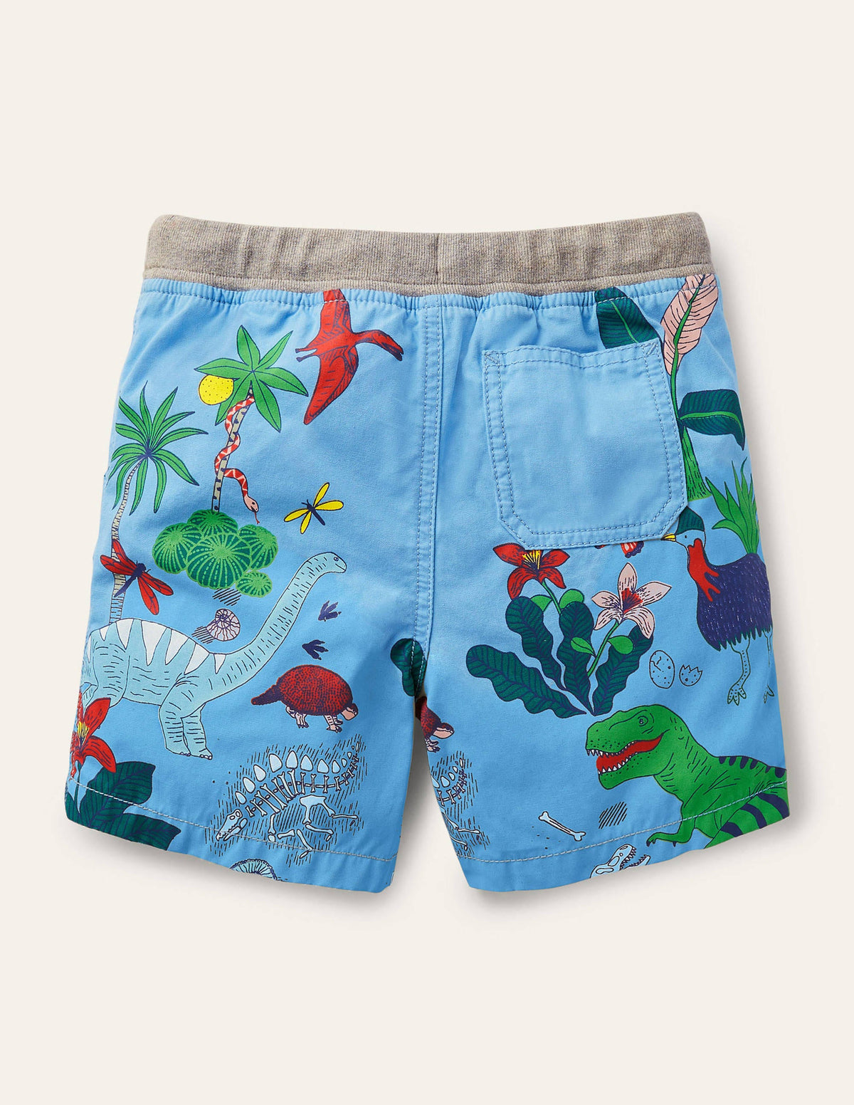 Fun Vacation Shorts-Surfboard Blue Dino Island-2
