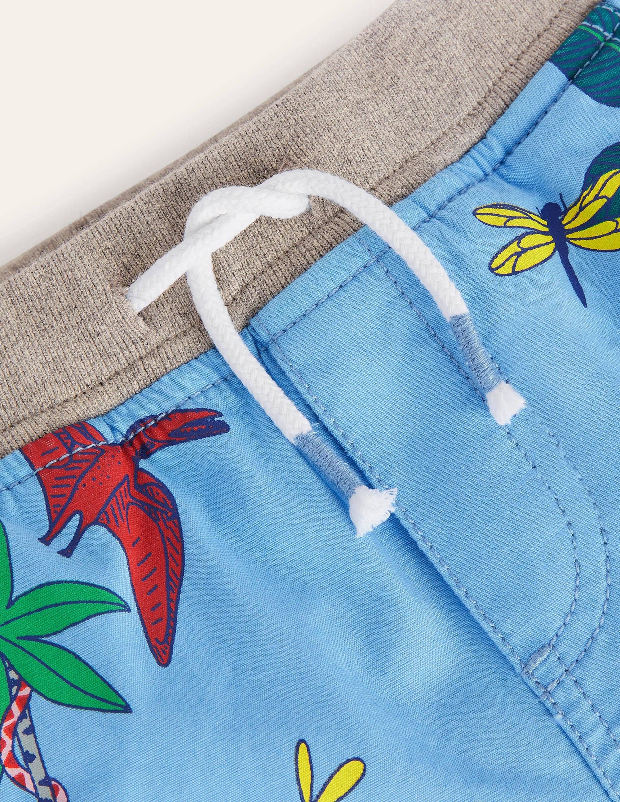 Fun Vacation Shorts-Surfboard Blue Dino Island - Image 3