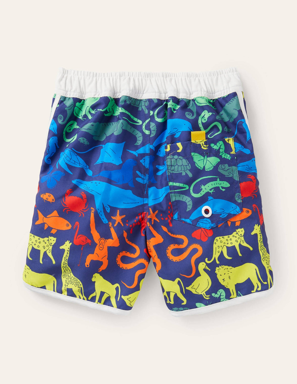 Printed Surf Shorts-Starboard Blue Rainbow Animals-2