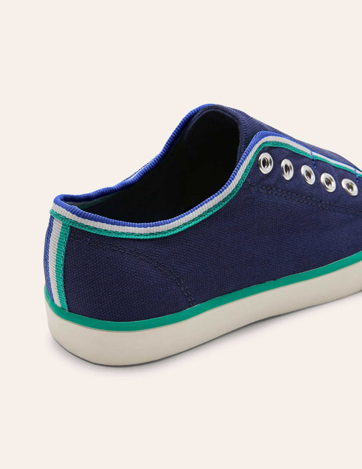 Laceless Canvas Plimsolls-College Navy - Image 3