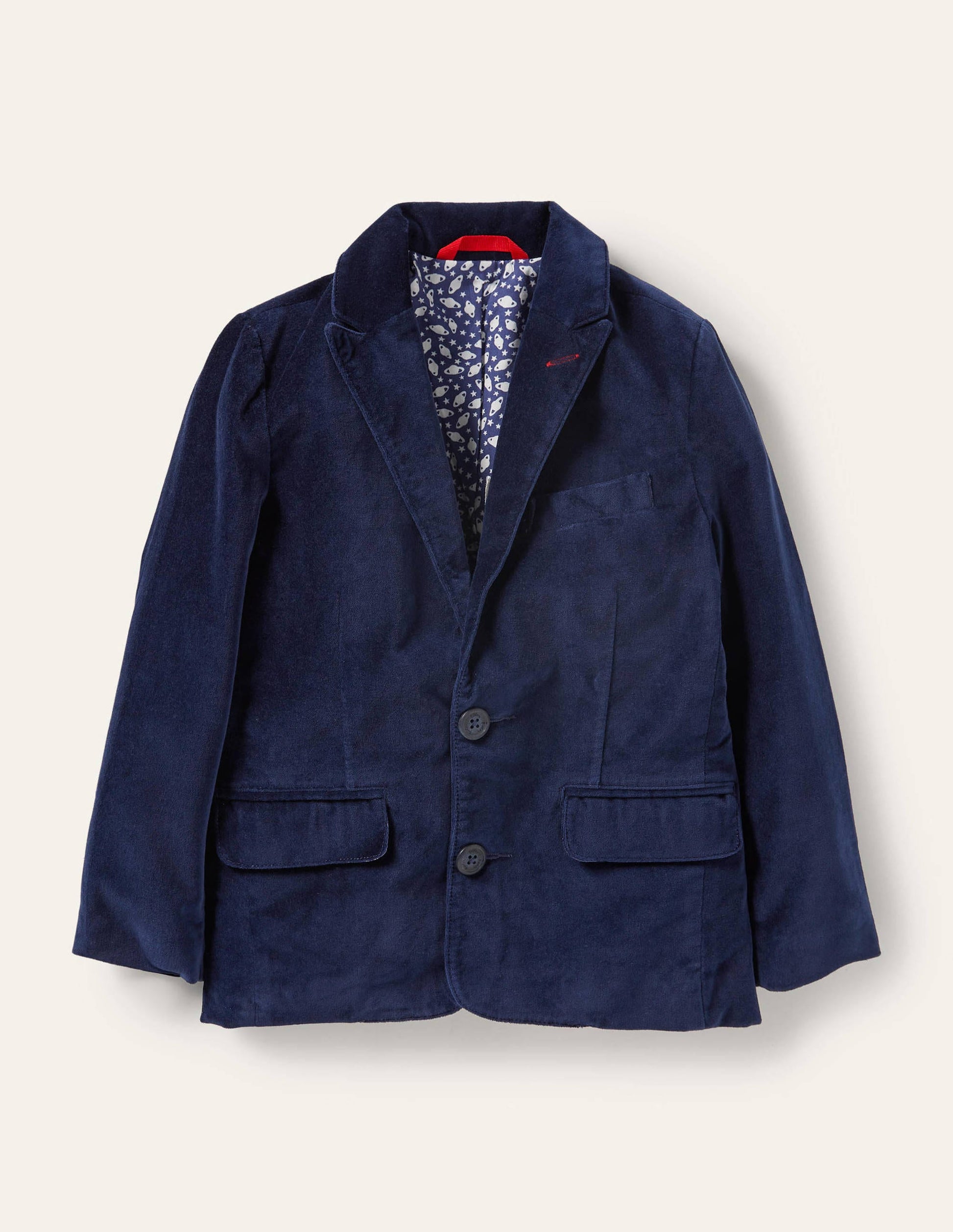 Velvet Party Blazer-College Navy-1