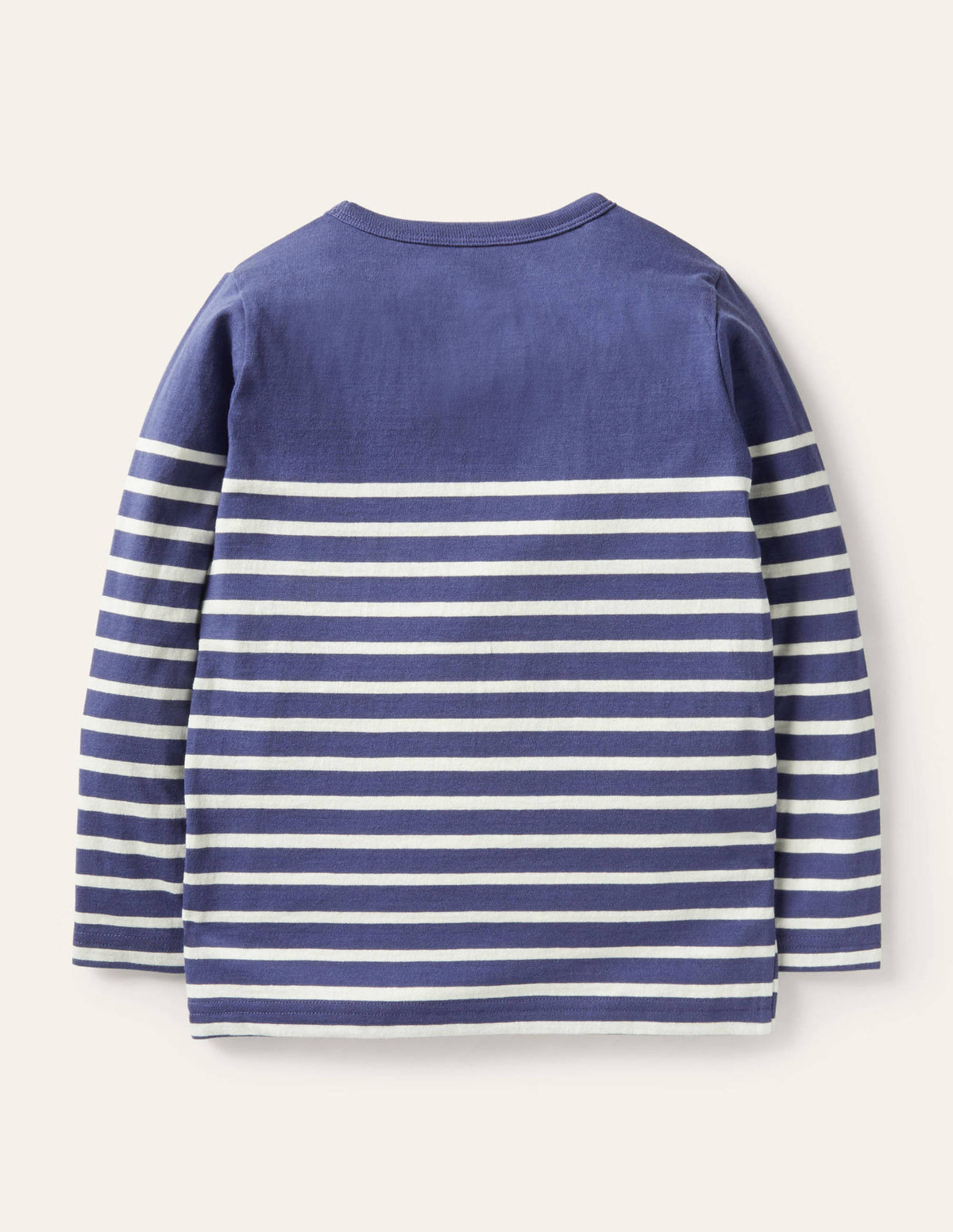 Appliqué Breton T-shirt-Starboard Blue/Ivory Dinos-2