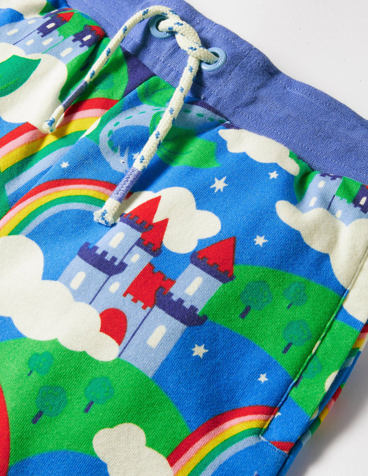 Printed Joggers-Blue Rainbow Dragon Sky - Image 3
