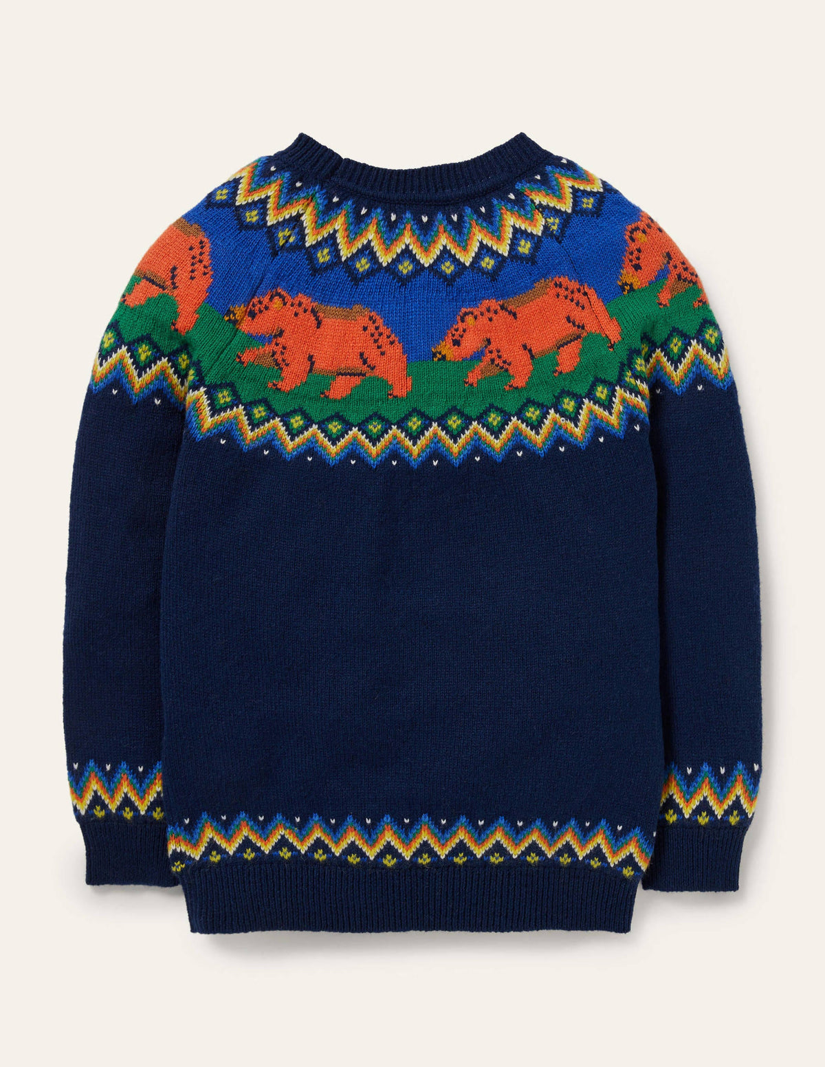 Fair Isle Crew Sweater-College Navy Bears-2