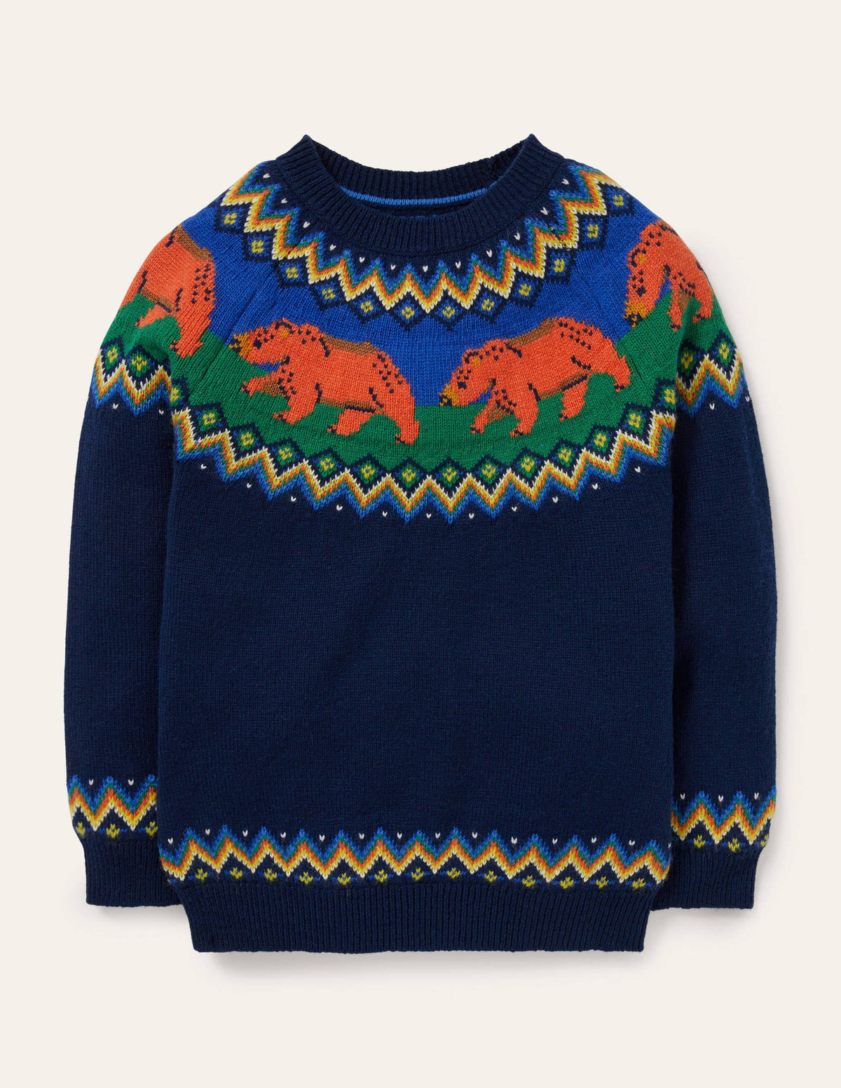 Fair Isle Crew Sweater-College Navy Bears - Image 1