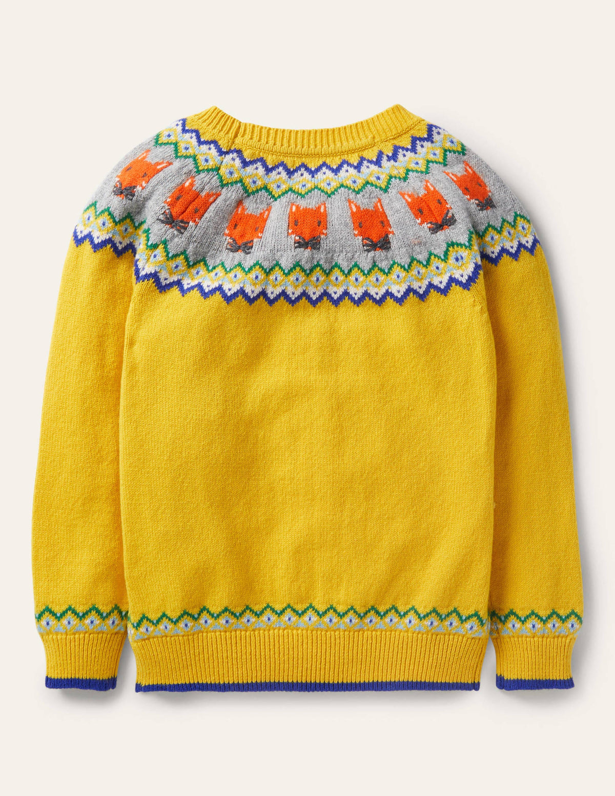Fair Isle Crew Sweater-Honeycomb Yellow Foxes-2