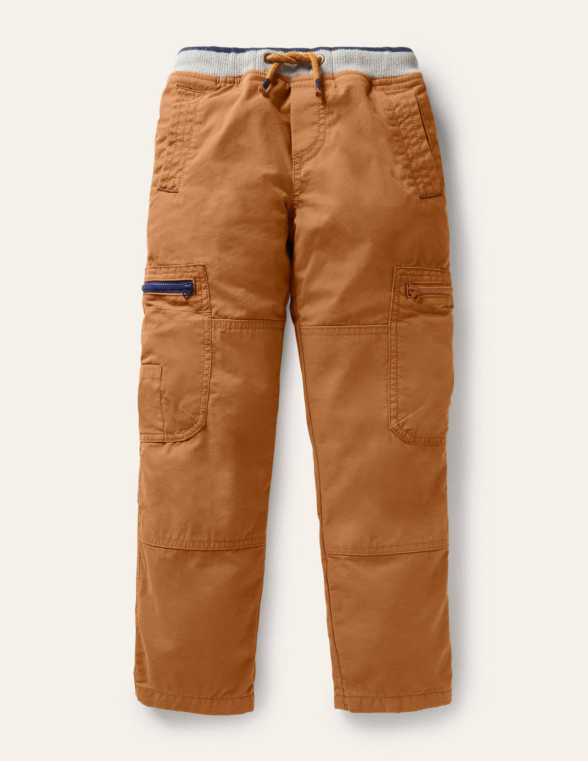 Cosy Lined Cargo Pants-Butterscotch Brown - Image 1